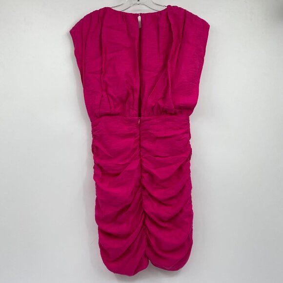 Sandro Pink Ruched Mini Dress | Women’s Size L - Picture 2 of 9